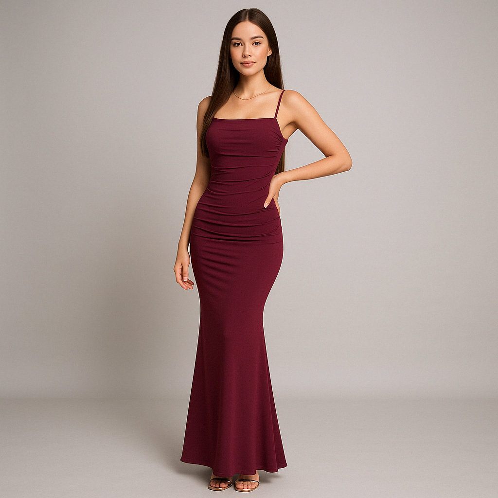 Ruched Bodycon Maxi Dress for Women